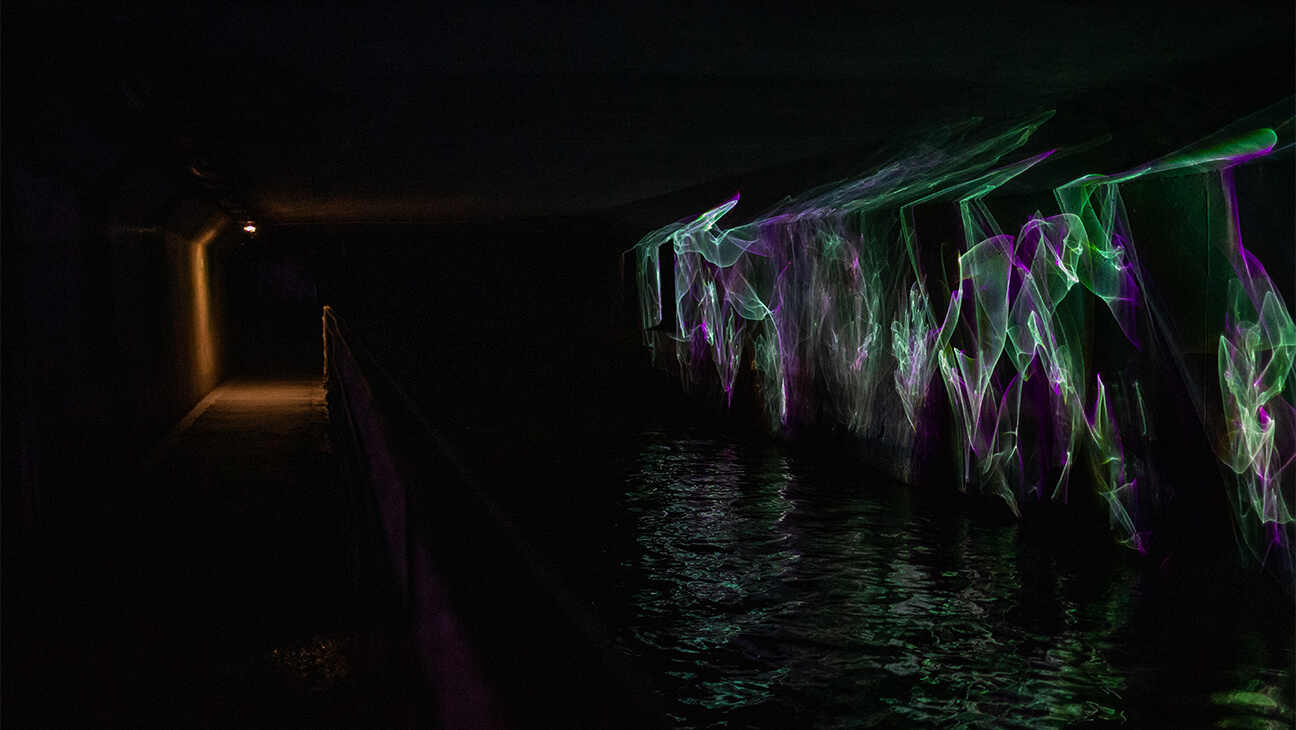 Laserprojectie in het Riolenmuseum
