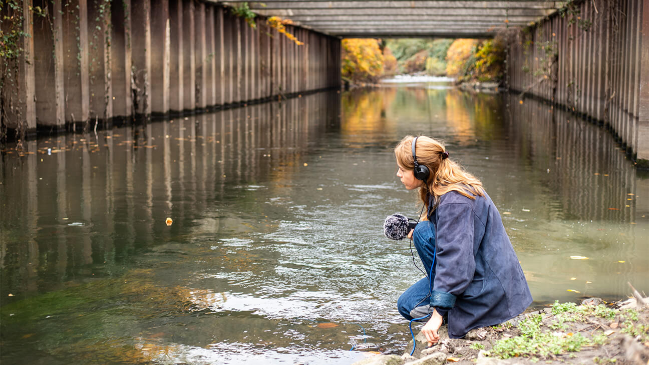 Fotograaf in het lasermuseum