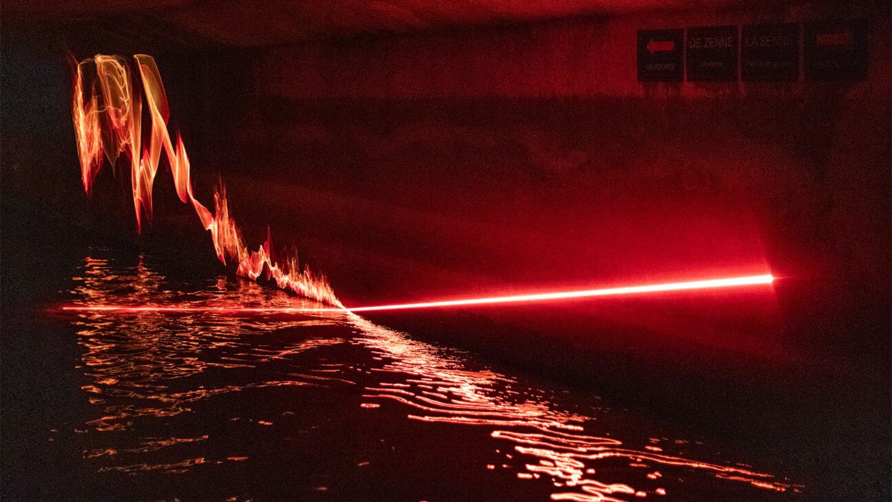 Laserprojectie in het Riolenmuseum