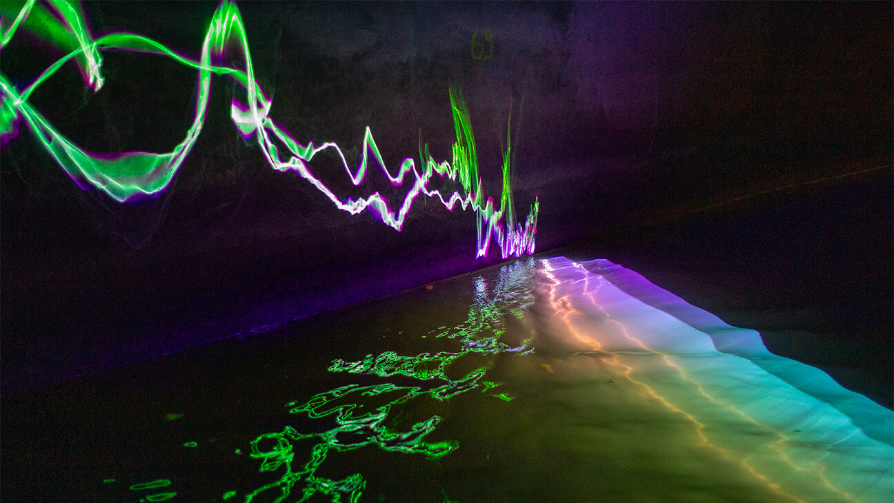 Laserprojectie in het Riolenmuseum