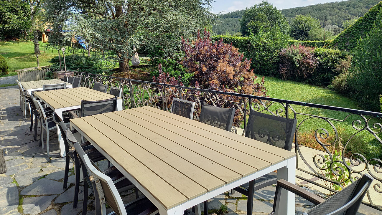 Terras van het Groepshuis Ardennen