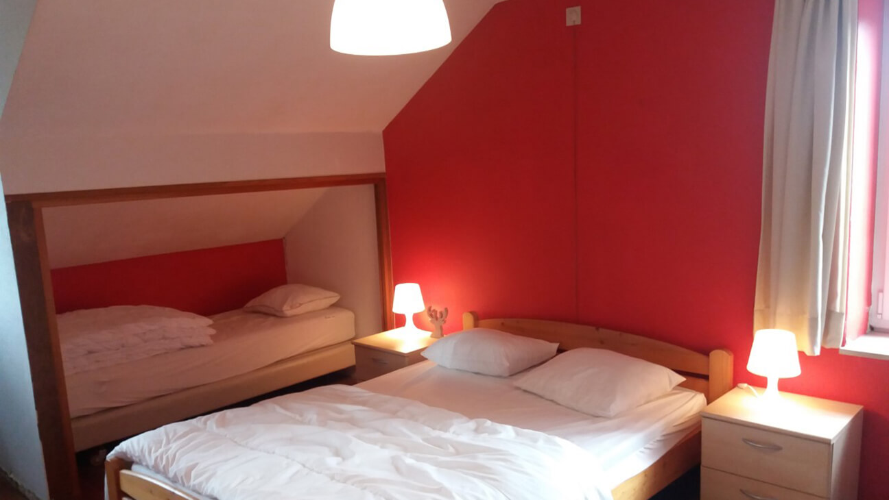 Slaapkamer in het Groepshuis Ardennen