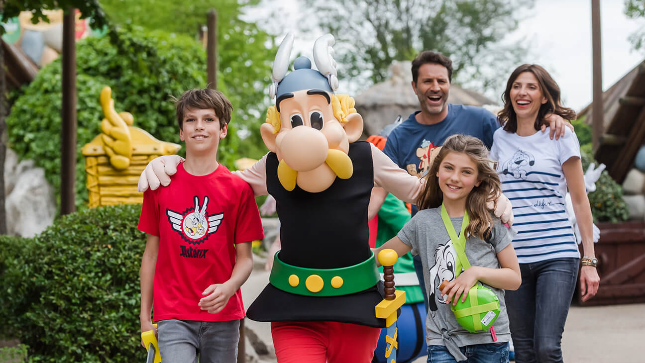 Gezin in Parc Astérix