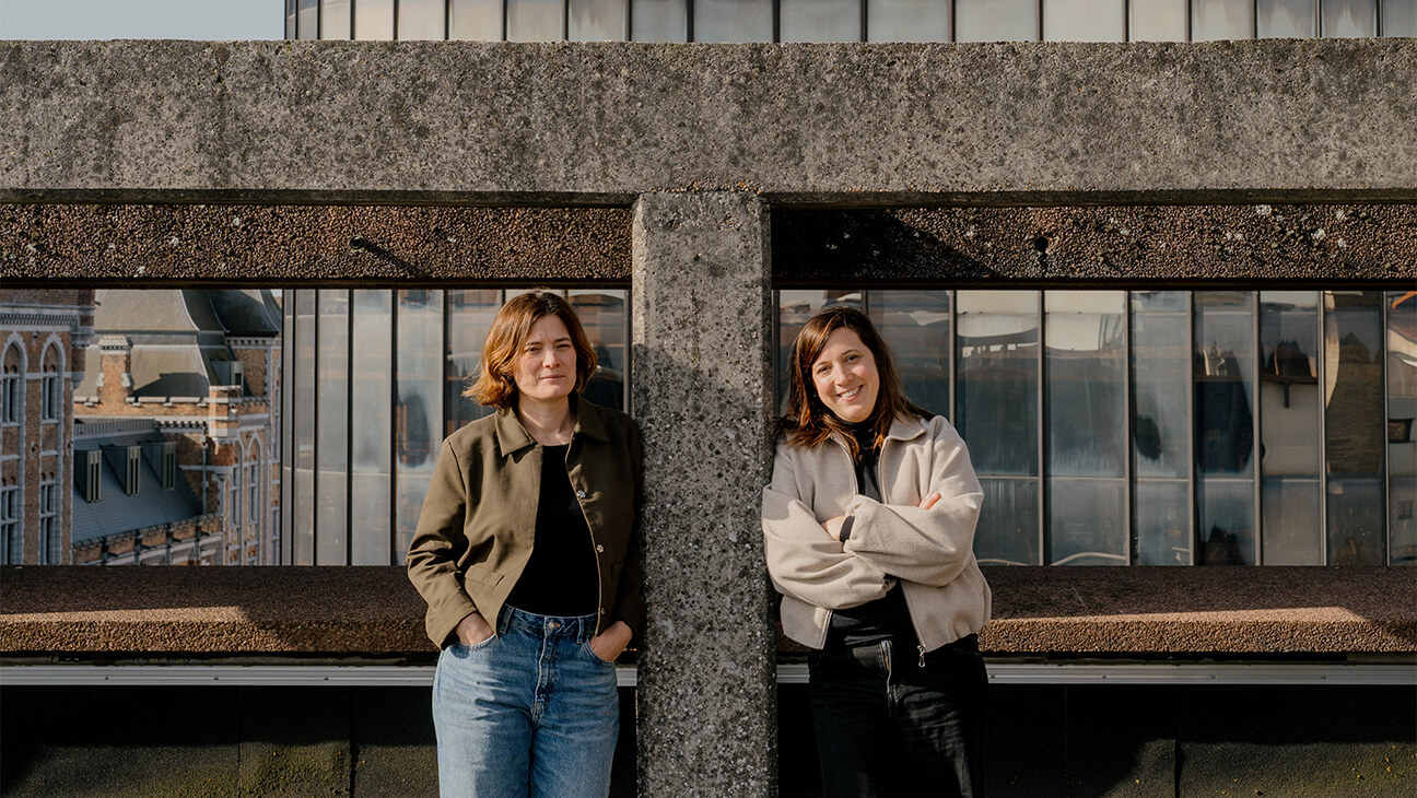 portret Leelingbegeleiders Gilles De Vilder en Katelijn Uyttenhove, Sint-Bavo Gent + docenten Artevelde hogeschool Johanna Vandenberghe en Elisa Vandenbussche - Copyright Alexandra Bertels