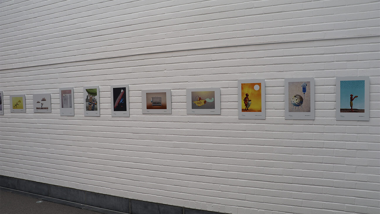 Foto van een zaal tijdens de expo 'Elke waterdruppel telt'