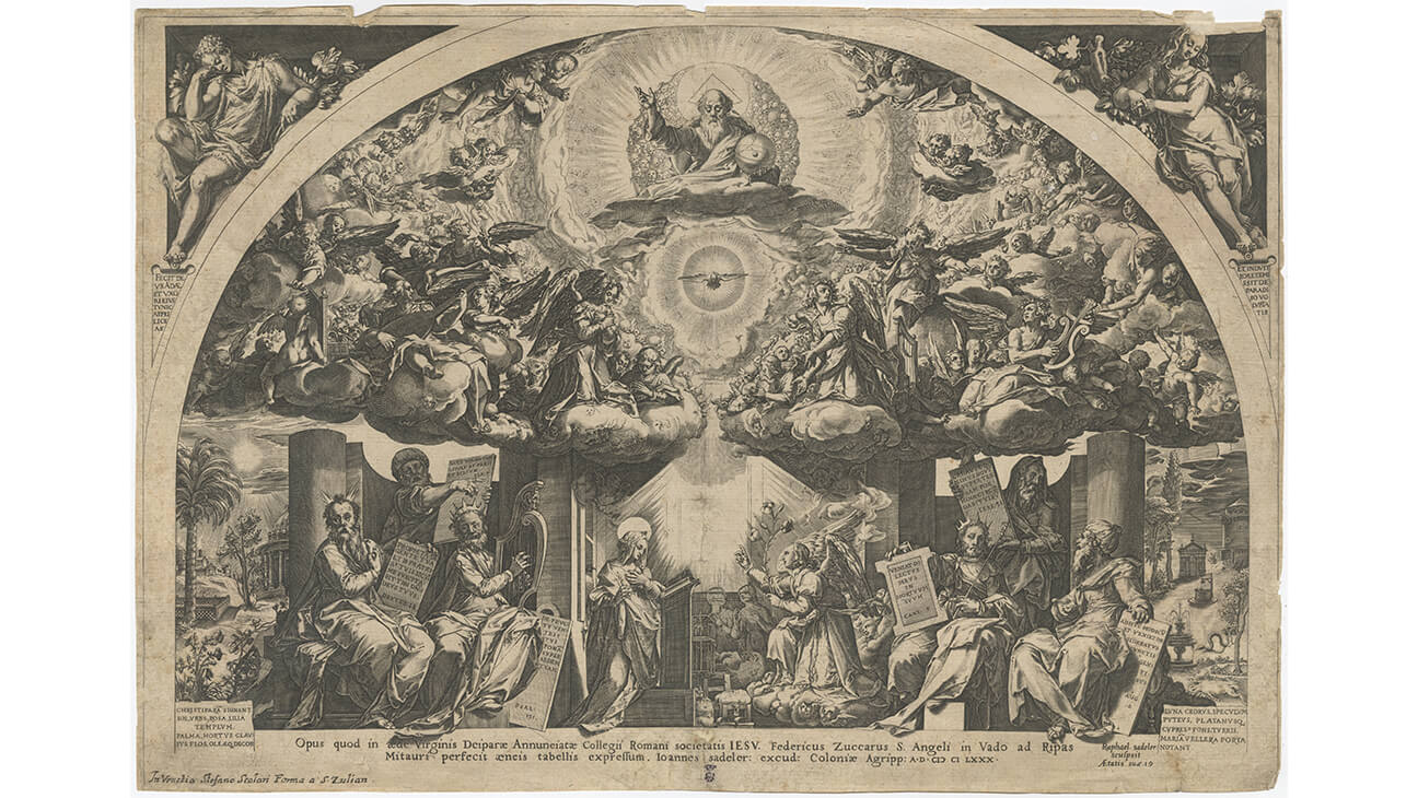 Oude gravure op de Expo Cornelis Cort. Un graveur hollandais à la conquête de l'Italie