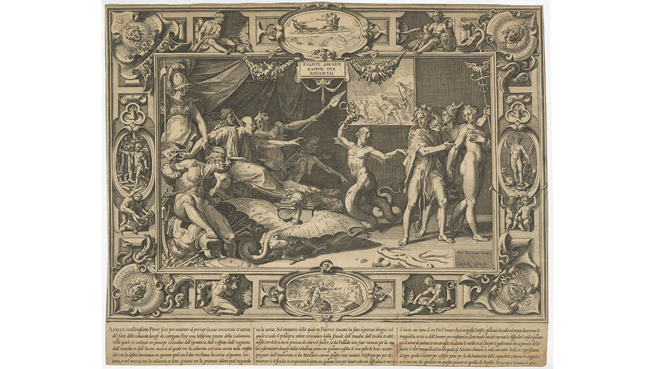 Oude gravure op de Expo Cornelis Cort. Un graveur hollandais à la conquête de l'Italie