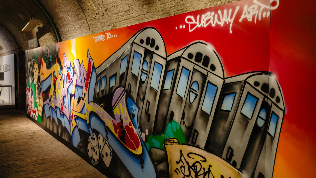 Graffiti op een muur op de Expo 'Subway Art'
