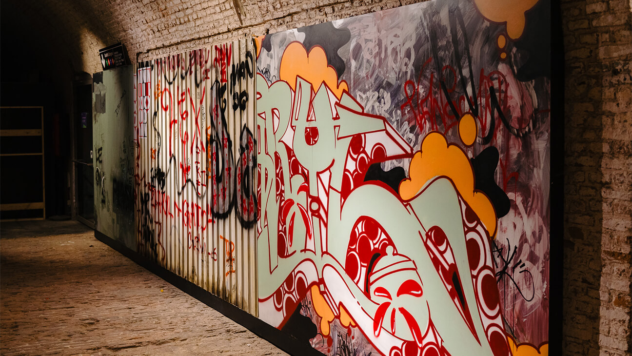 Graffiti op een muur op de Expo 'Subway Art'