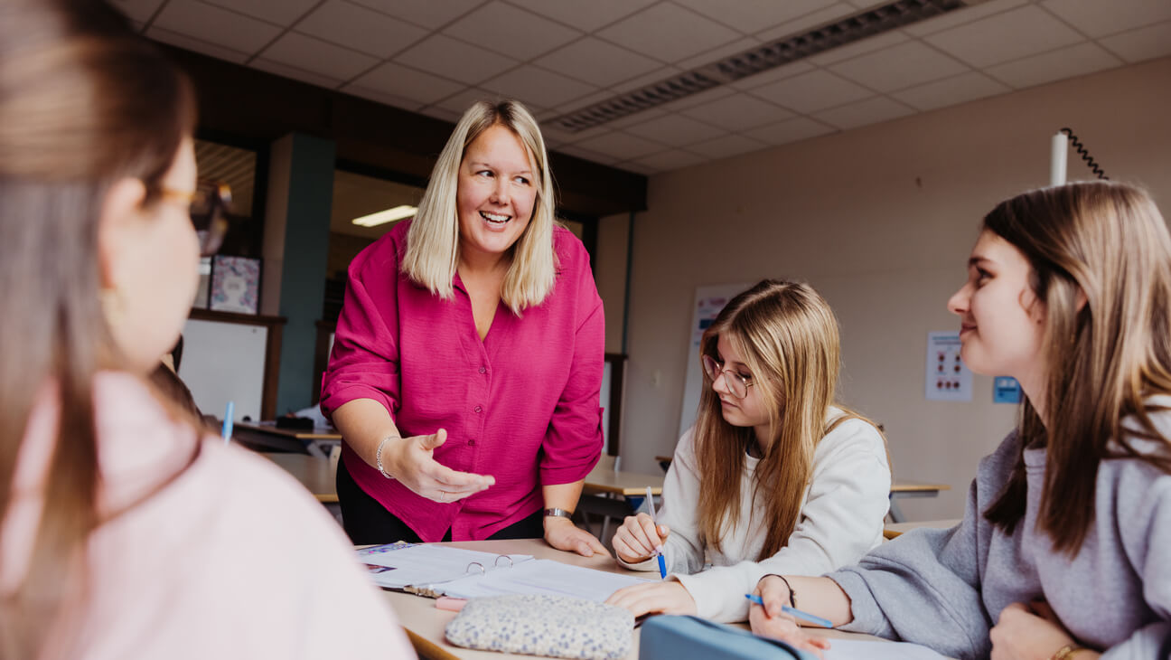 Leraar Katrien Leysenover het voordeel van meeschuiven met je leerlingen
