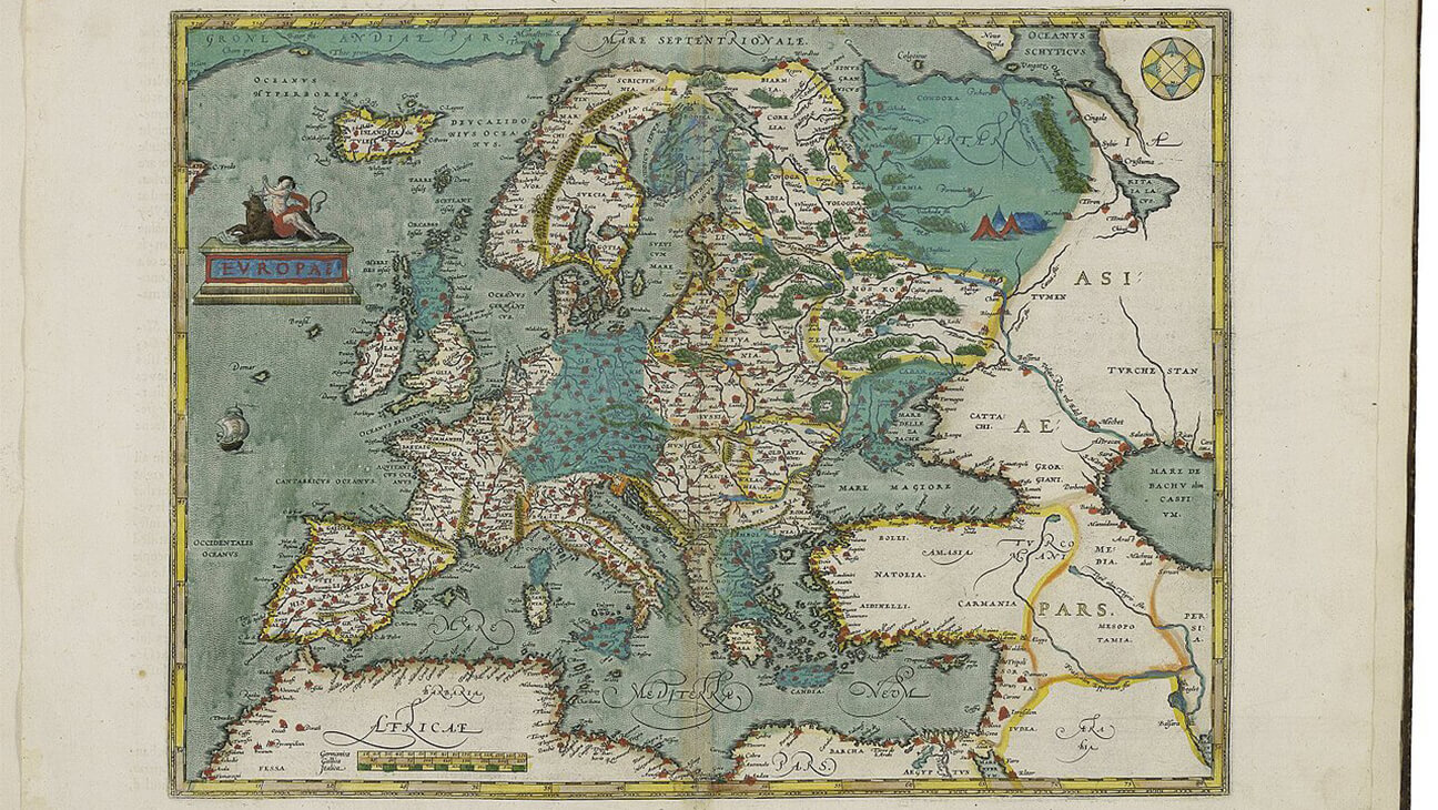 Kaart van Abraham Ortelius van Europa