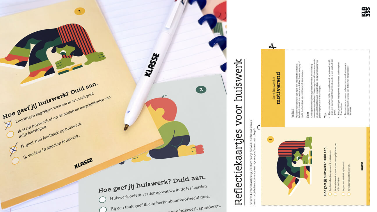 Huiswerk reflectiekaartjes