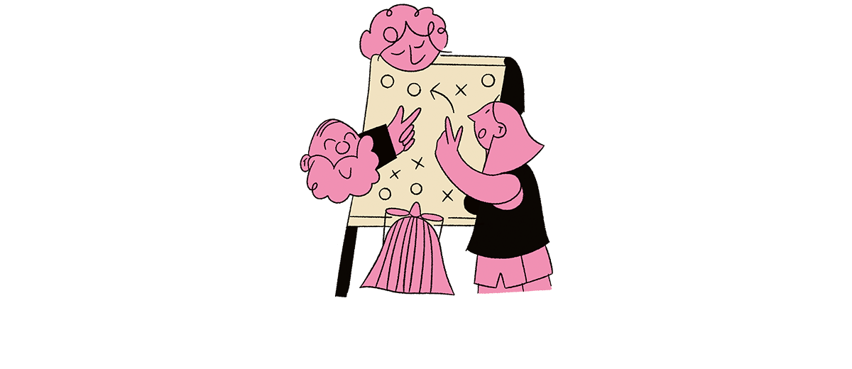 aantrekkelijke werkplek - illustratie leiding geven