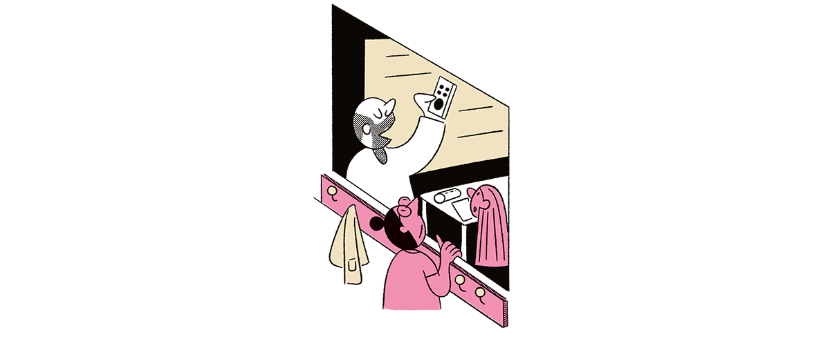 aantrekkelijke werkplek - illustratie op de vloer krijgt visie vleugels