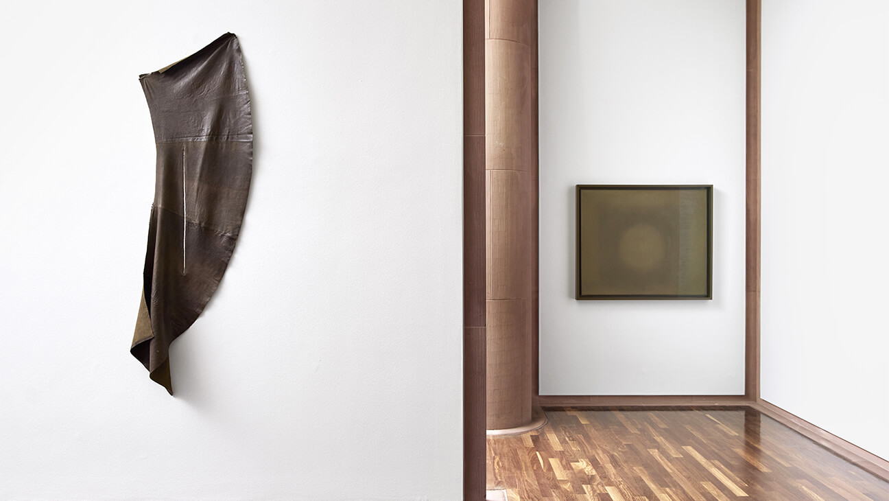 Edith Dekyndt The Sixth Sense 2024 Leather, steel pins