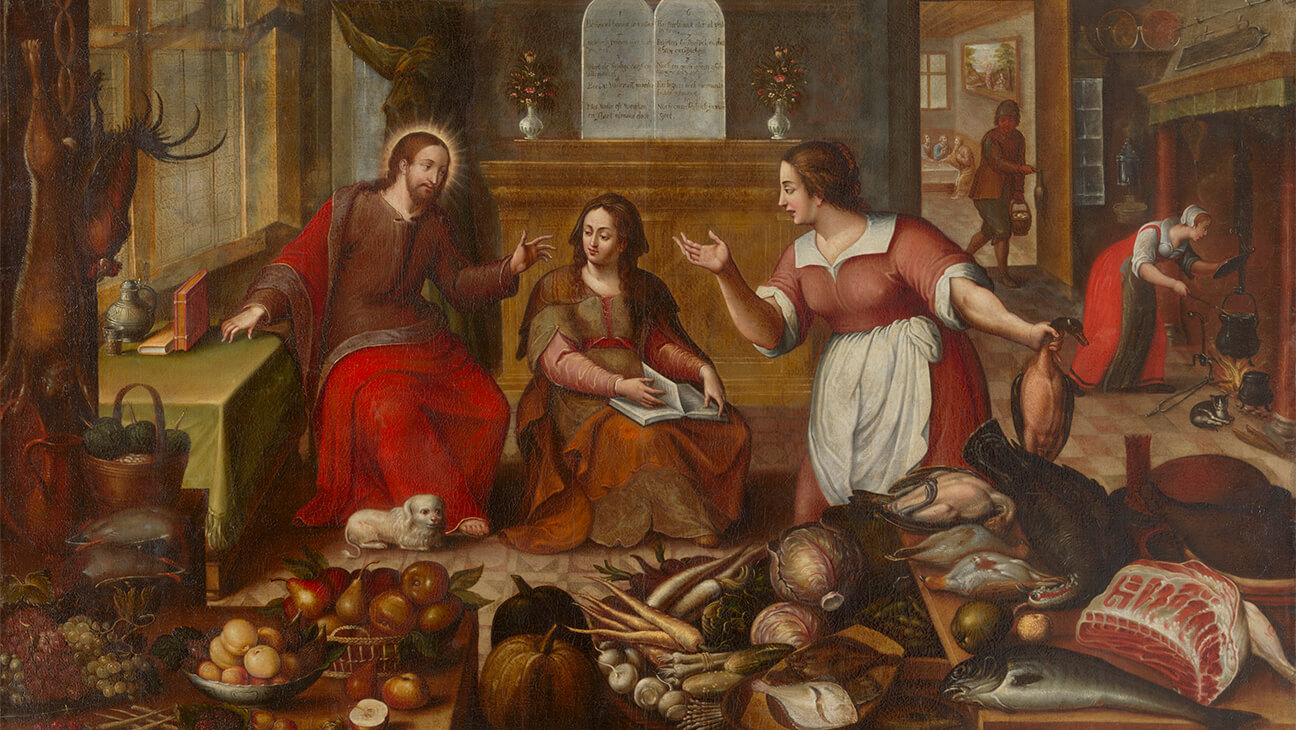 Kunstwerk 'Christus in het huis van Martha en Maria