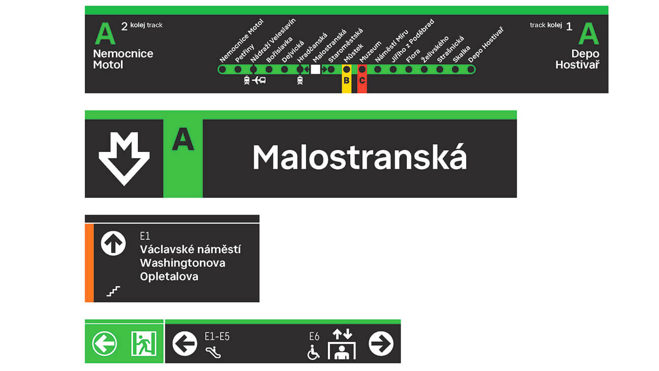 Verschillende seinen uit de metro