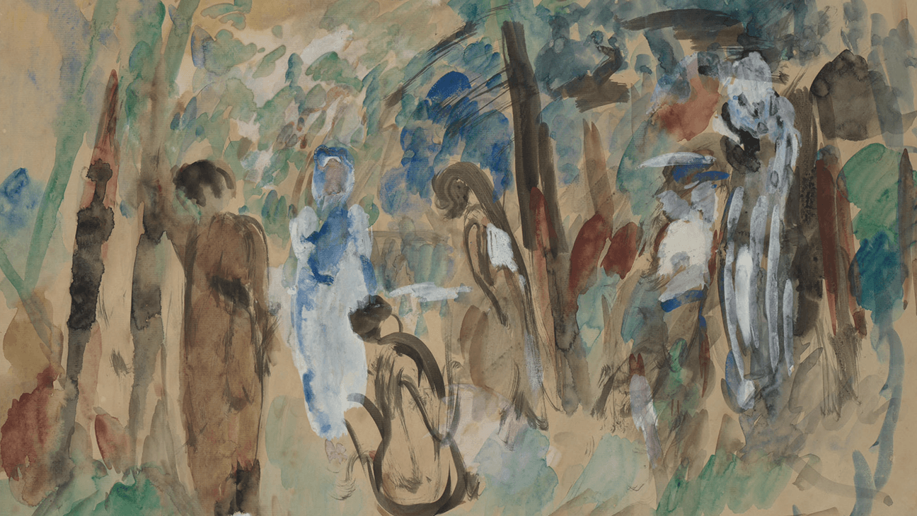 Het kunstwerk van 'Ontmoeting in het bos' van Rik Wouters,