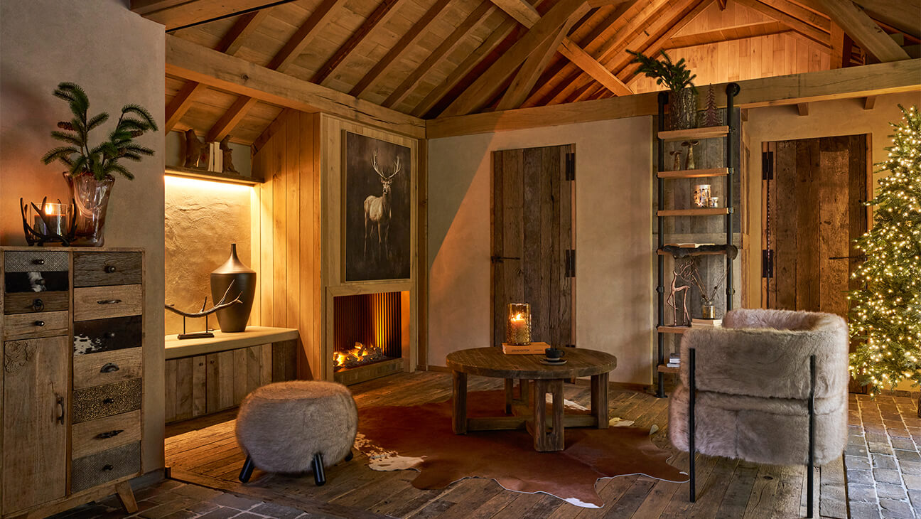 Gezellig salon in houten chalet
