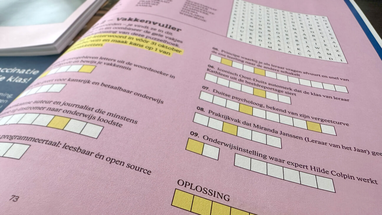 Puzzelhoek Klasse magazine september 2026