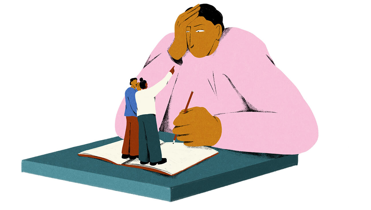 Illustratie van leerling die gepest wordt